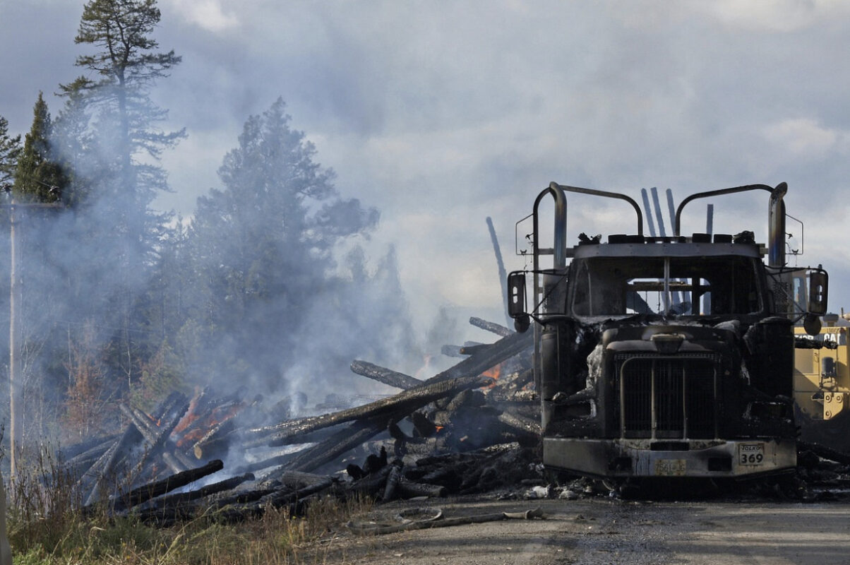 Logging Truck on Fire